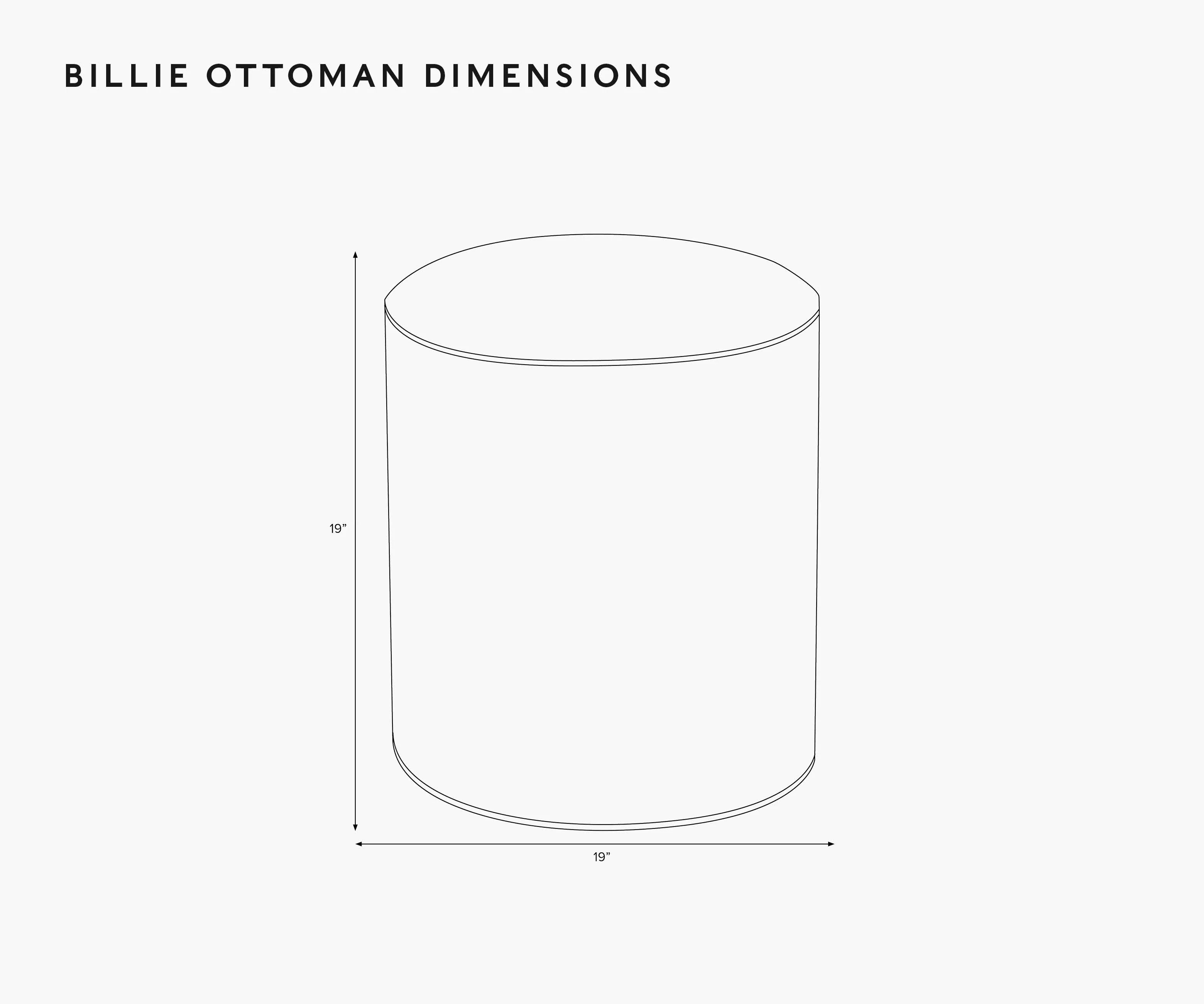 Billie Ottoman - Garden Party Blue