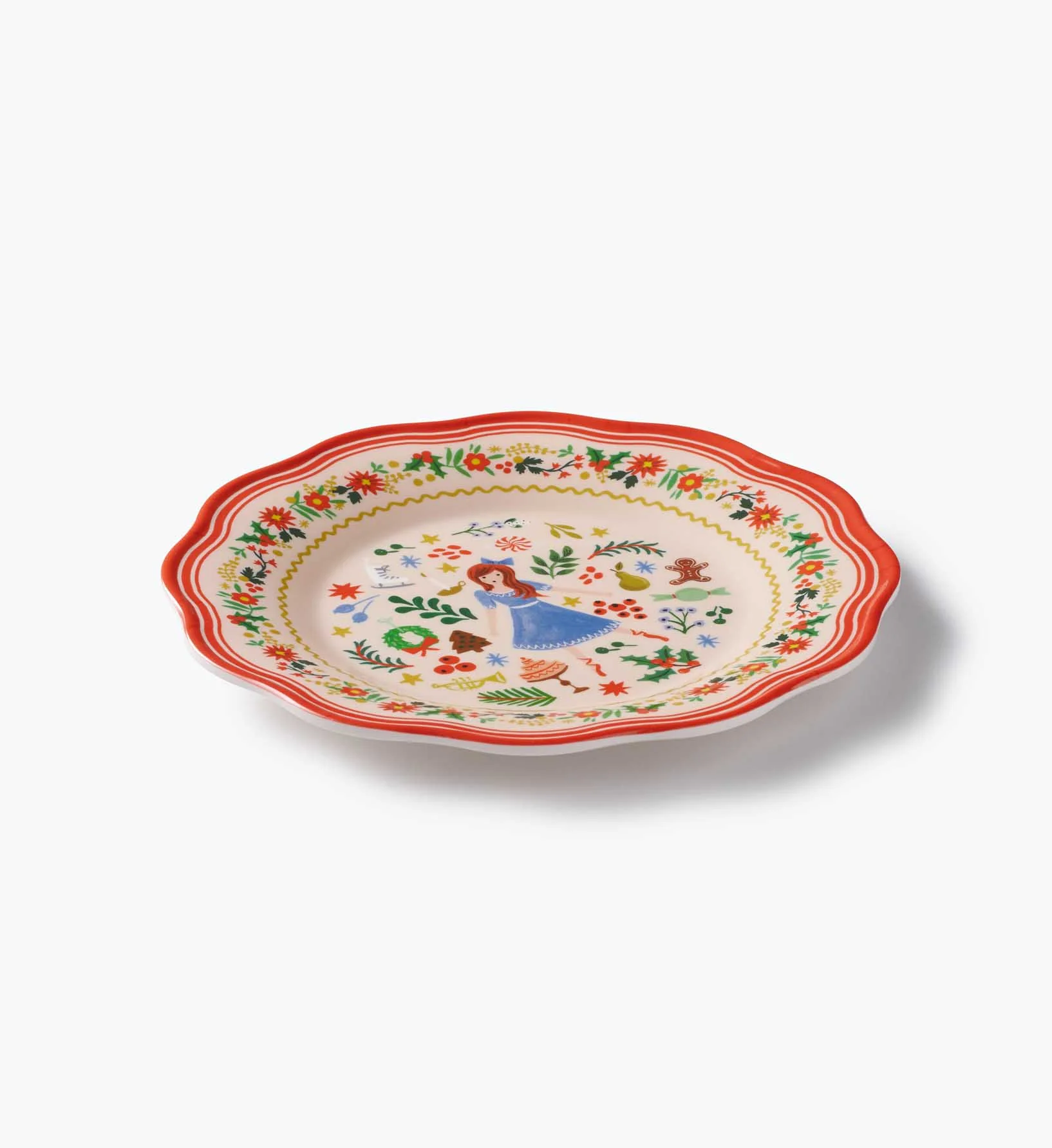 Melamine Assorted Dessert Plates - Holly Jolly Nutcracker