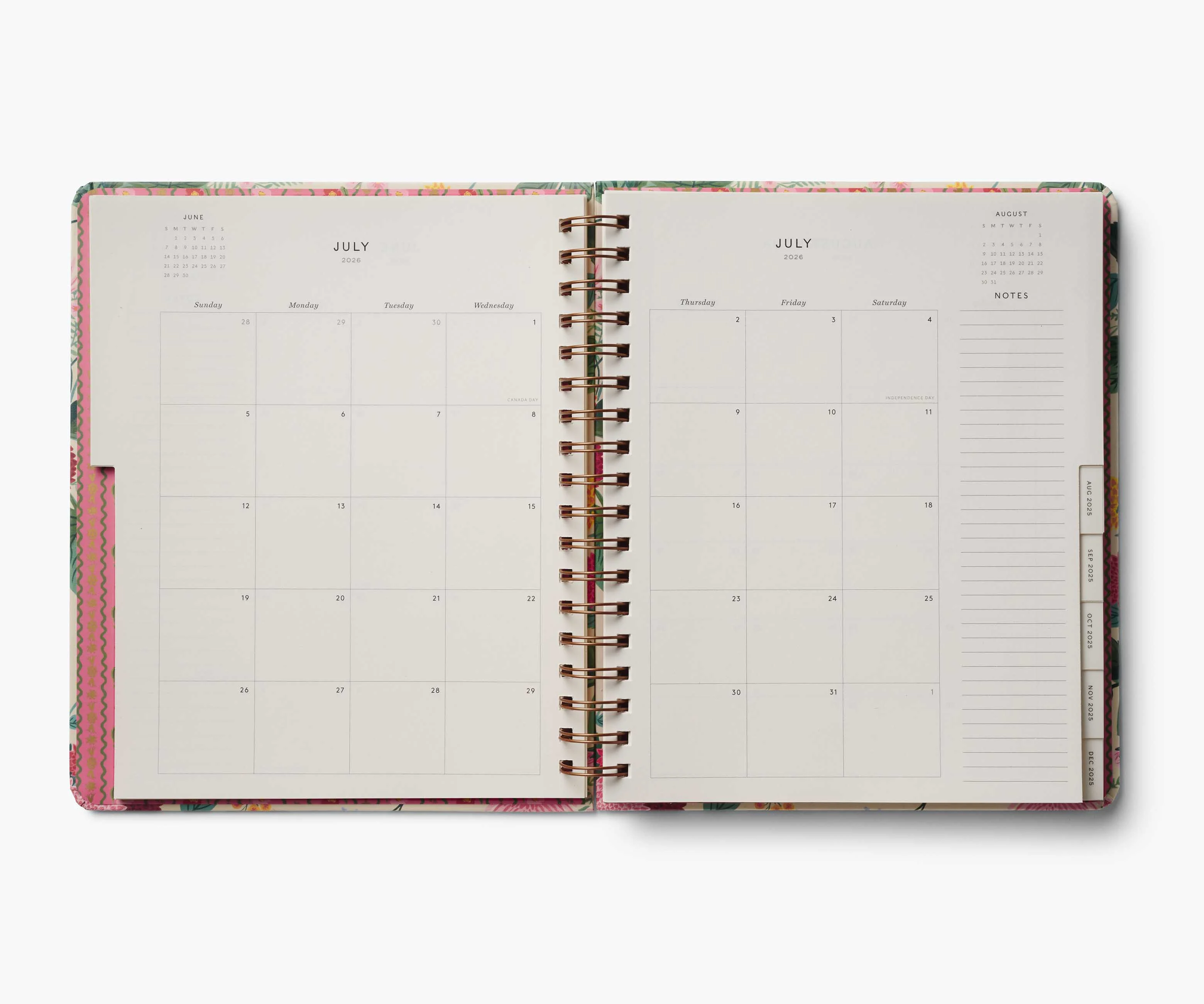 2025-2026 17-Month Academic Hardcover Spiral Planner - Dahlia
