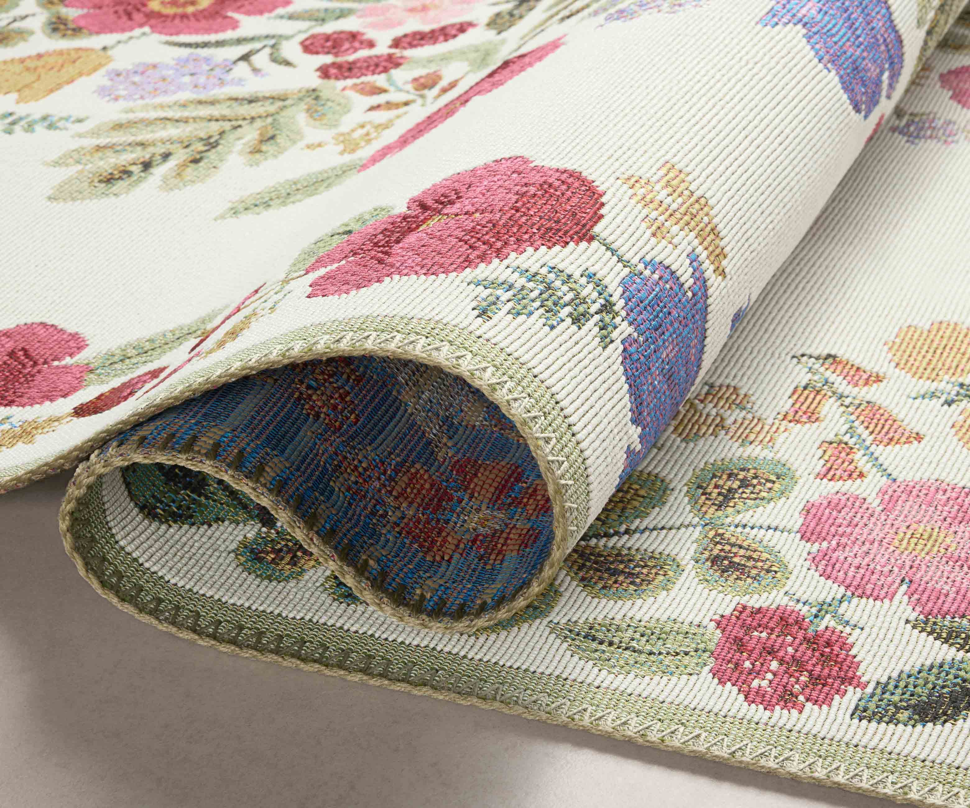 Perennial Blossom Power Loomed Rug - Cream