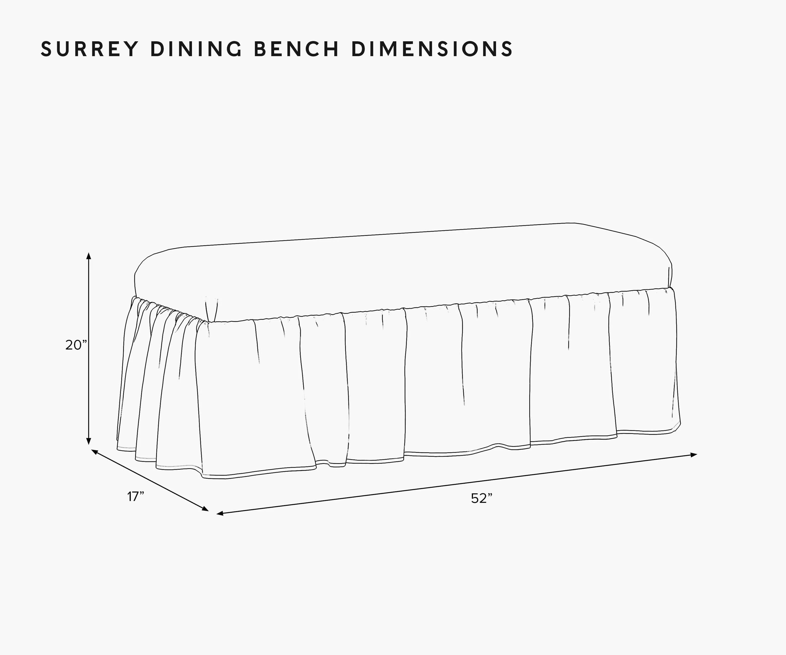 Surrey Dining Bench - Dahlia