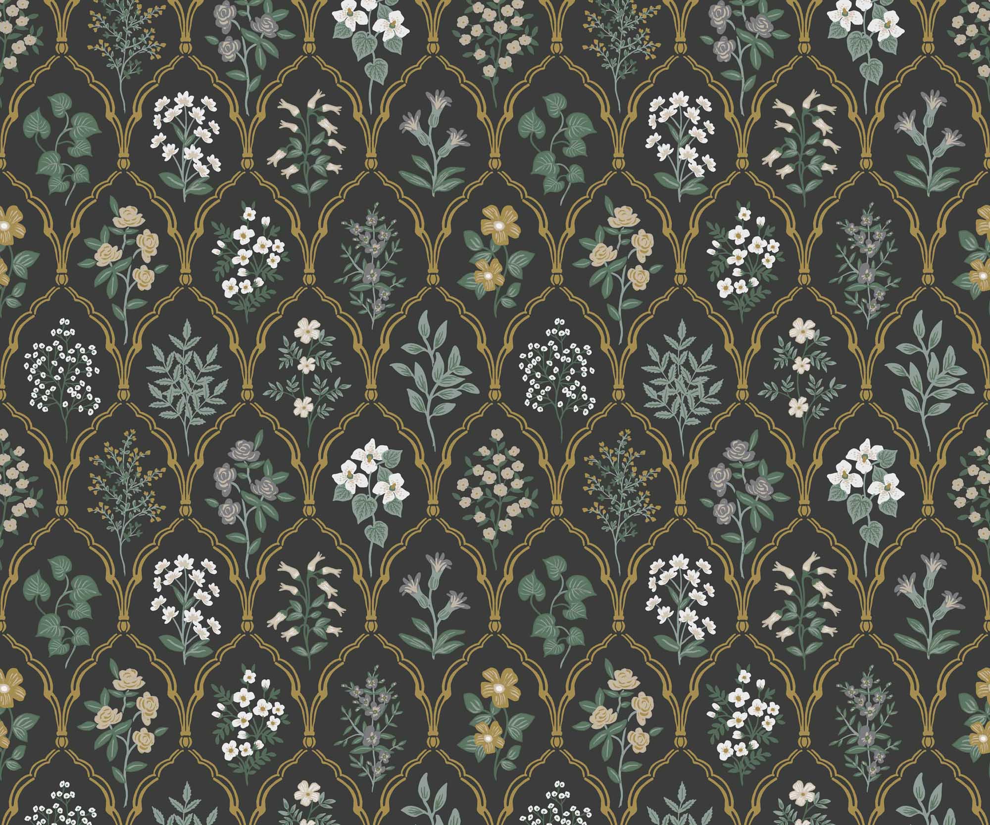 Hawthorne Wallpaper - Black Linen