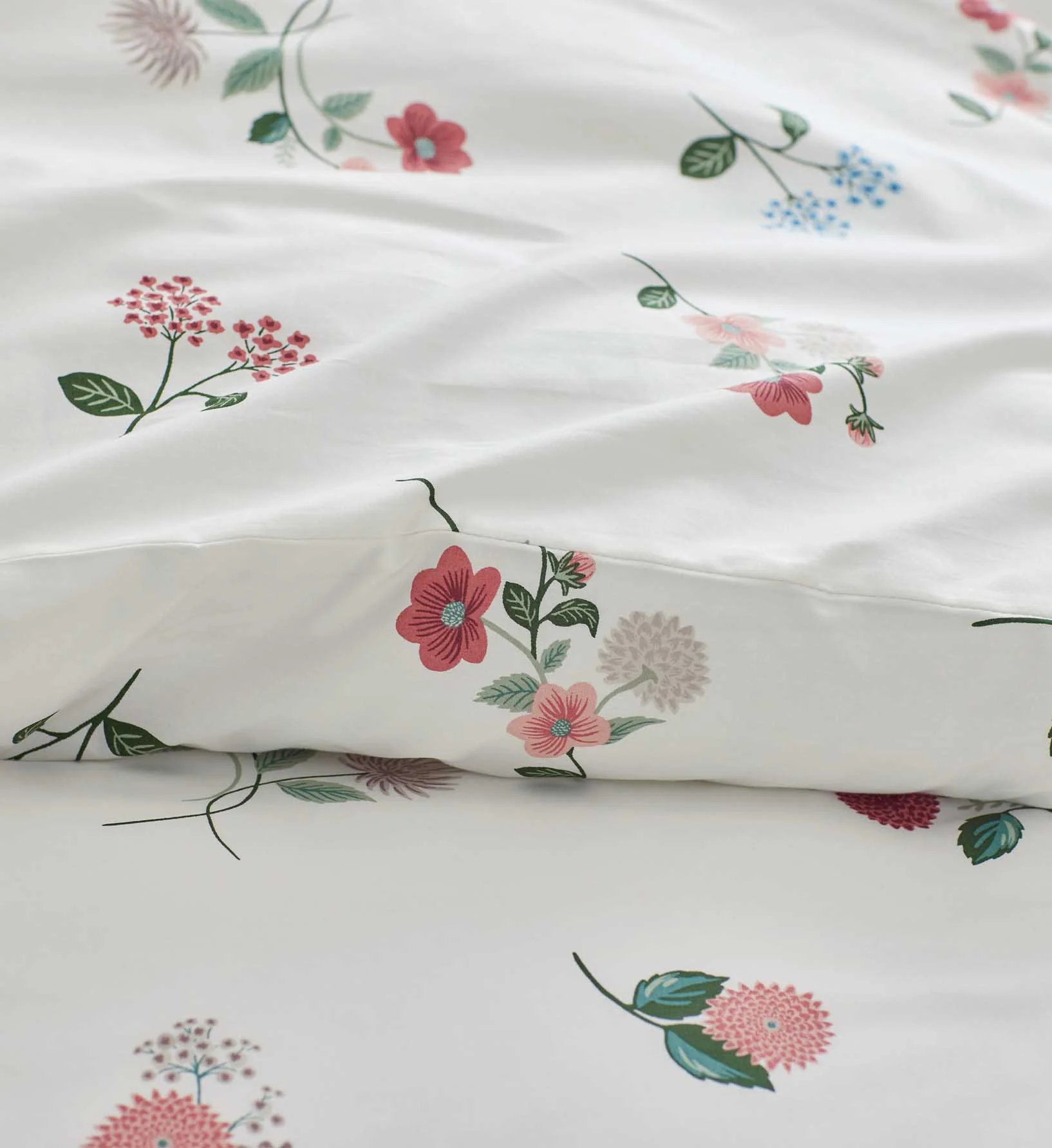Percale Duvet Cover - Ditsy Dahlia Ivory