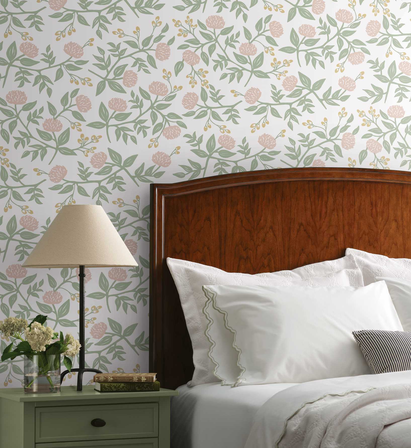 Peonies Peel & Stick Wallpaper Sample - Blush