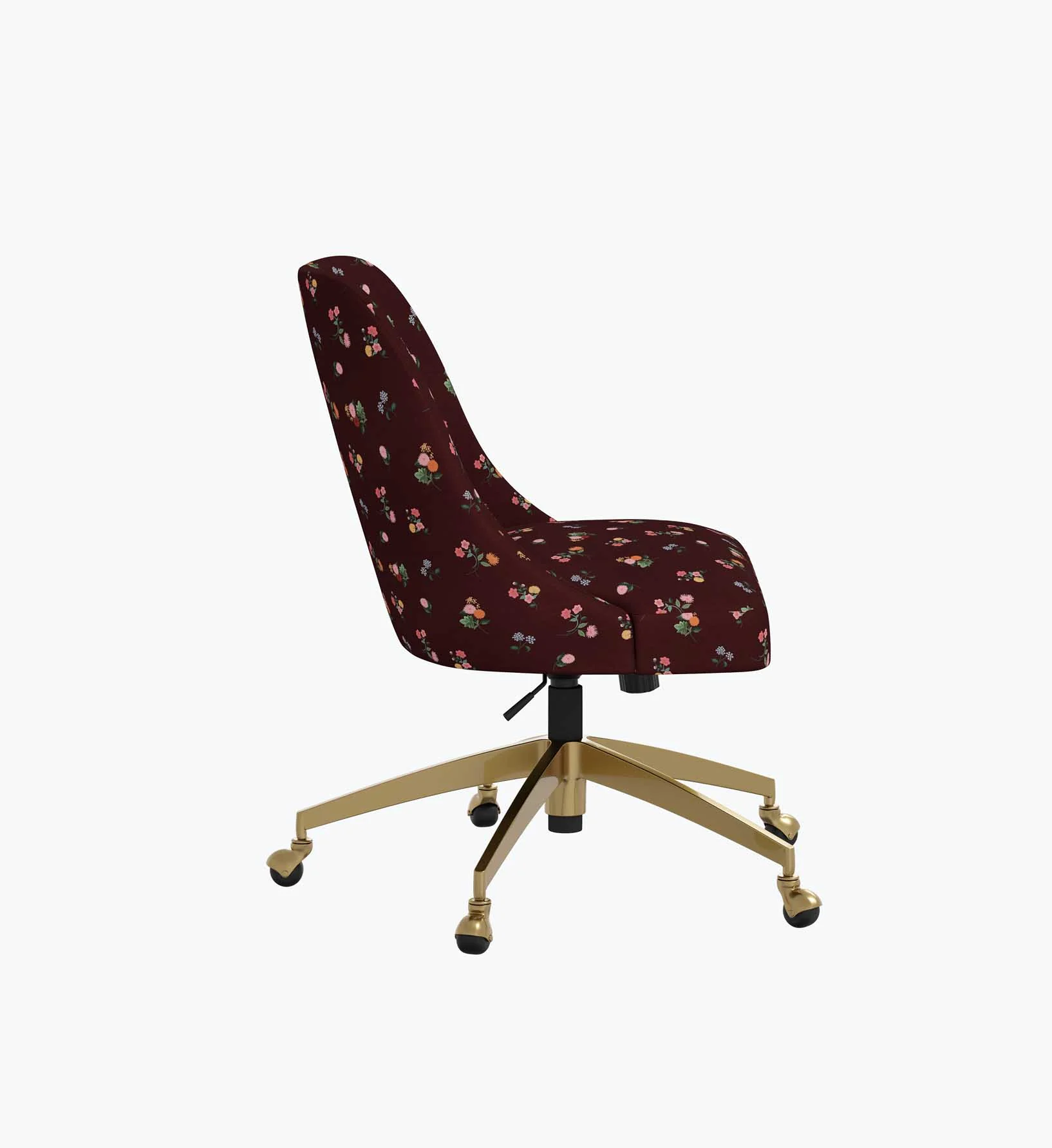 Oxford Desk Chair - Ditsy Dahlia Burgundy