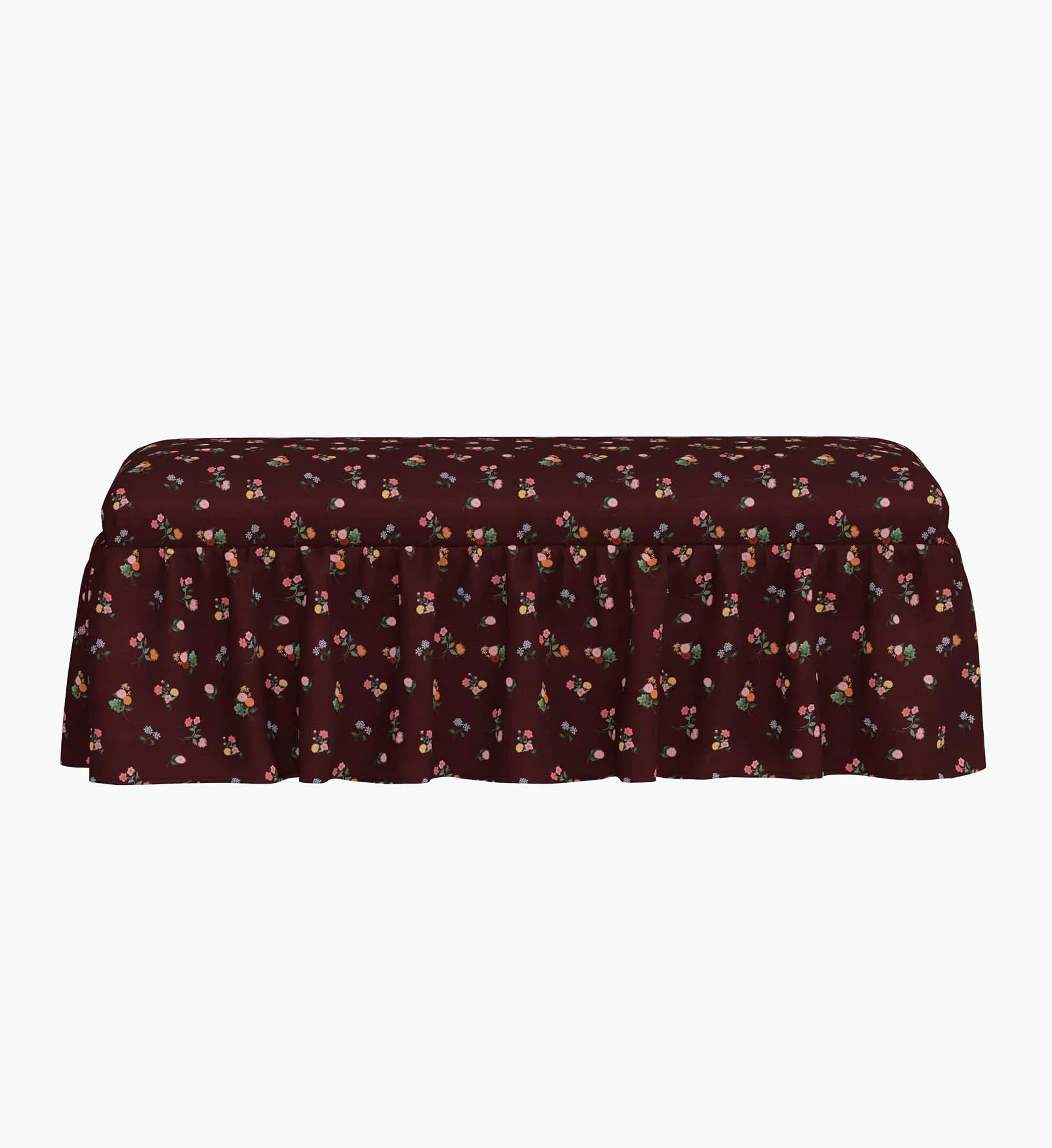 Surrey Dining Bench - Ditsy Dahlia Burgundy