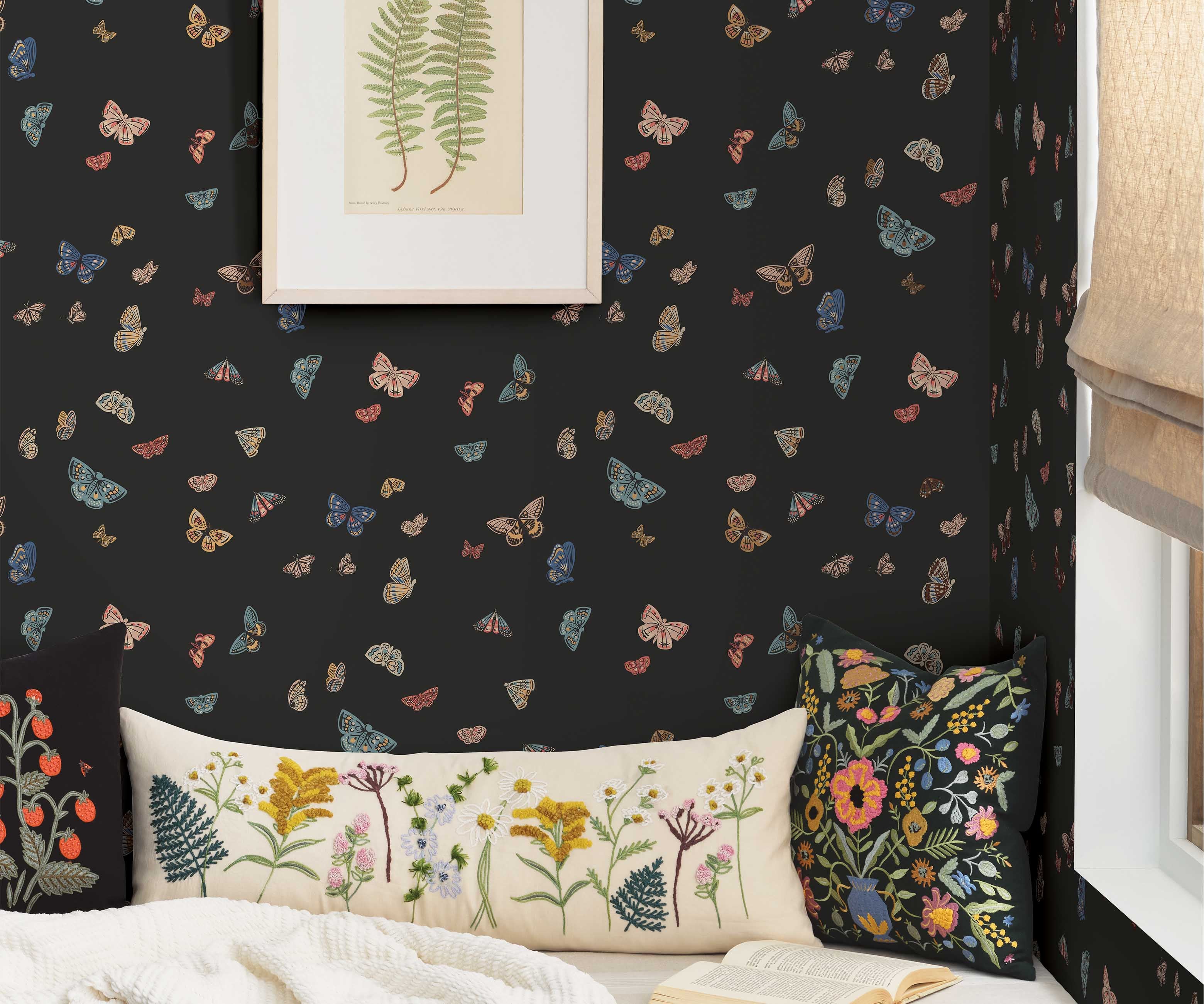 Butterfly House Wallpaper - Black