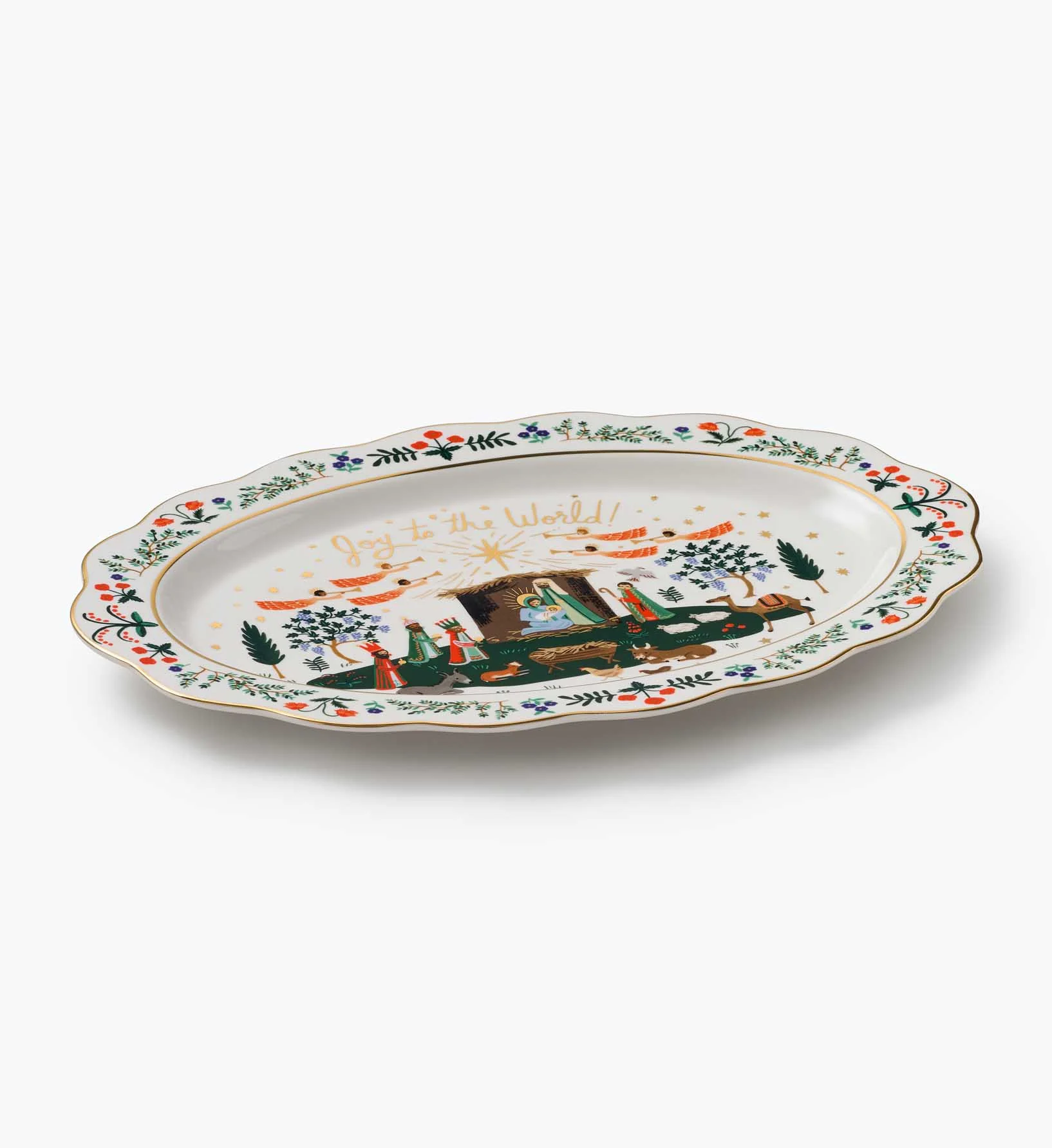Large Porcelain Serving Platter - Nativity