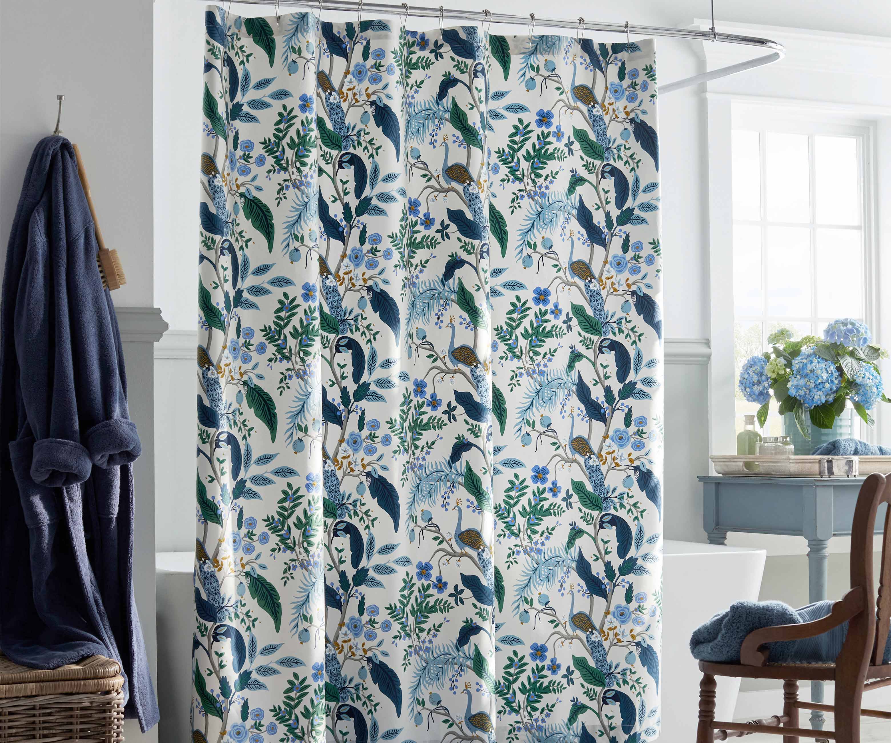 Sateen Shower Curtain - Peacock Ivory
