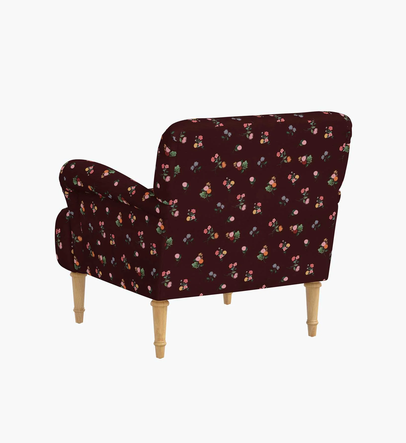 Bristol Armchair - Ditsy Dahlia Burgundy