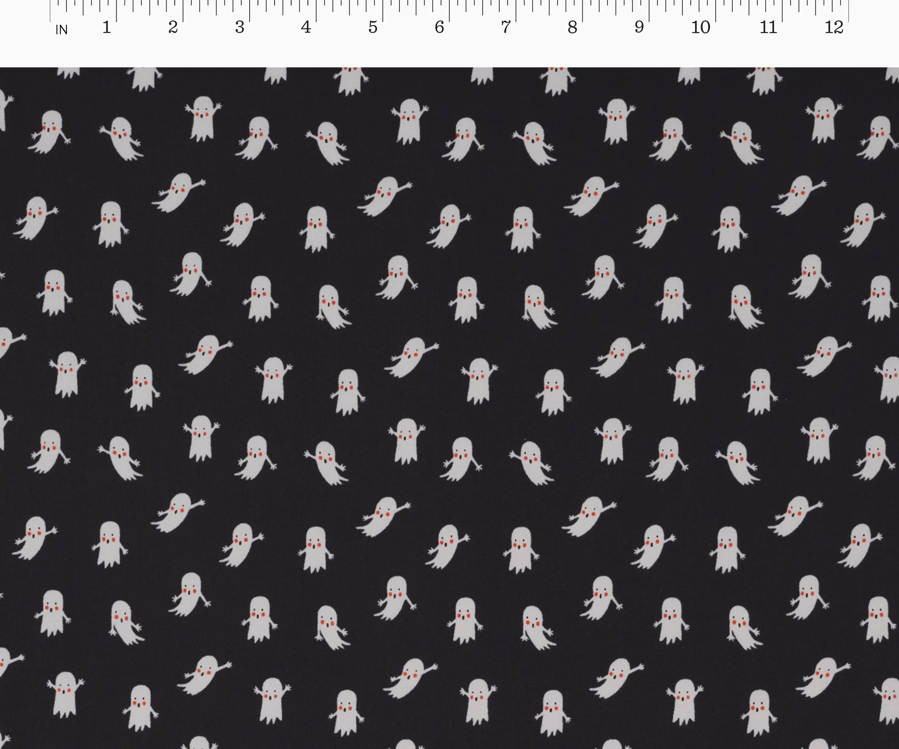 Ghosts Cotton Fabric - Black