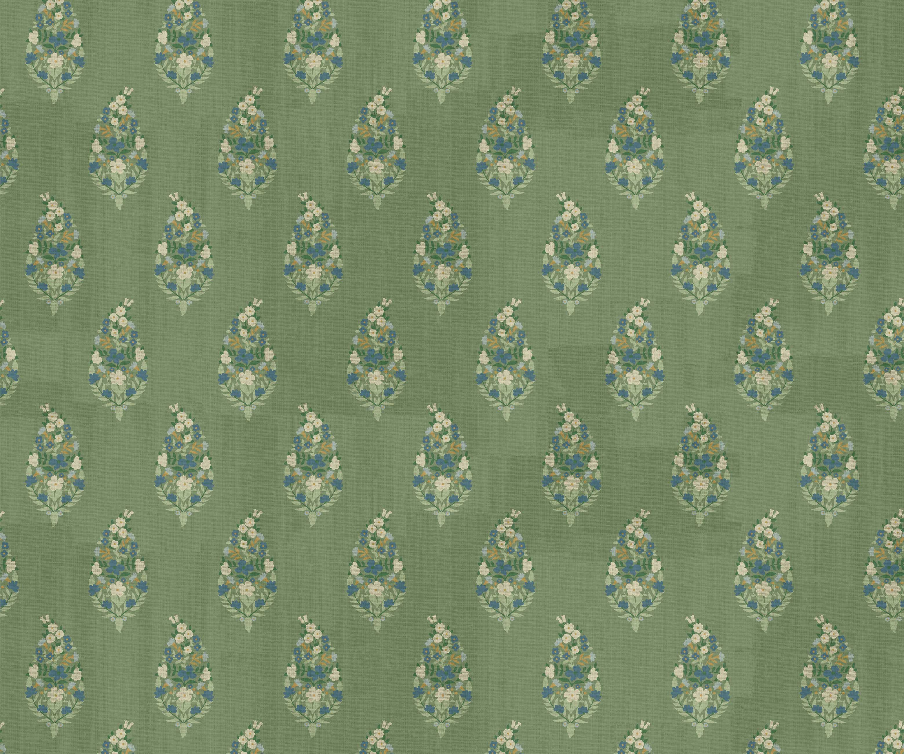 Paisley Wallpaper - Green