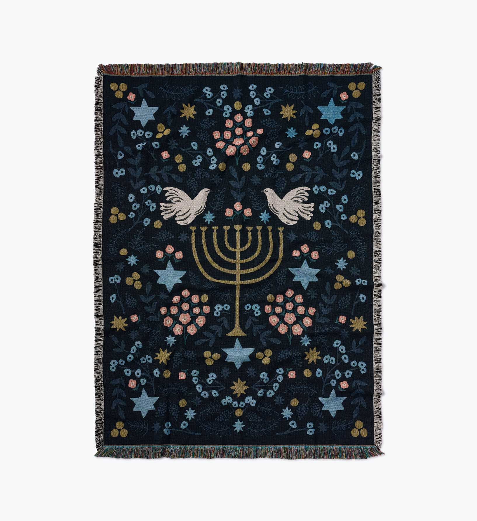 Woven Blanket - Laurel Menorah
