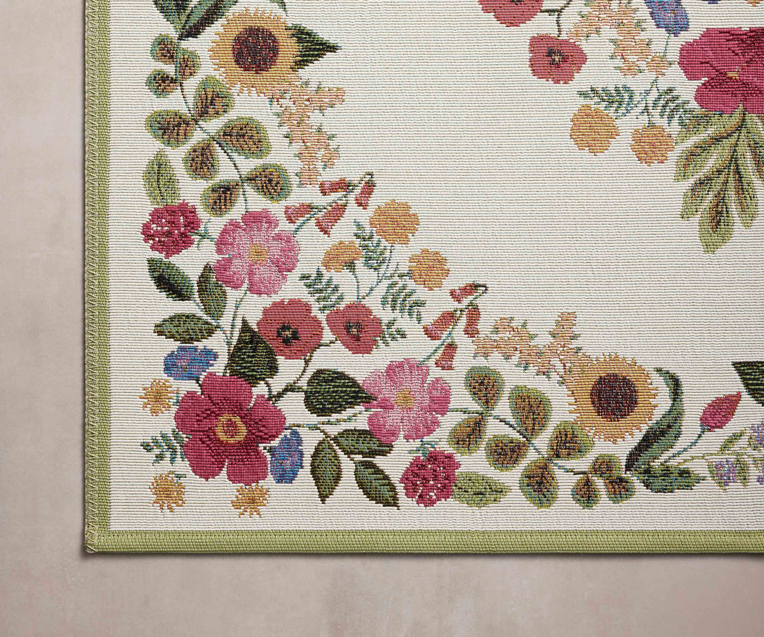 Perennial Blossom Power Loomed Rug - Cream