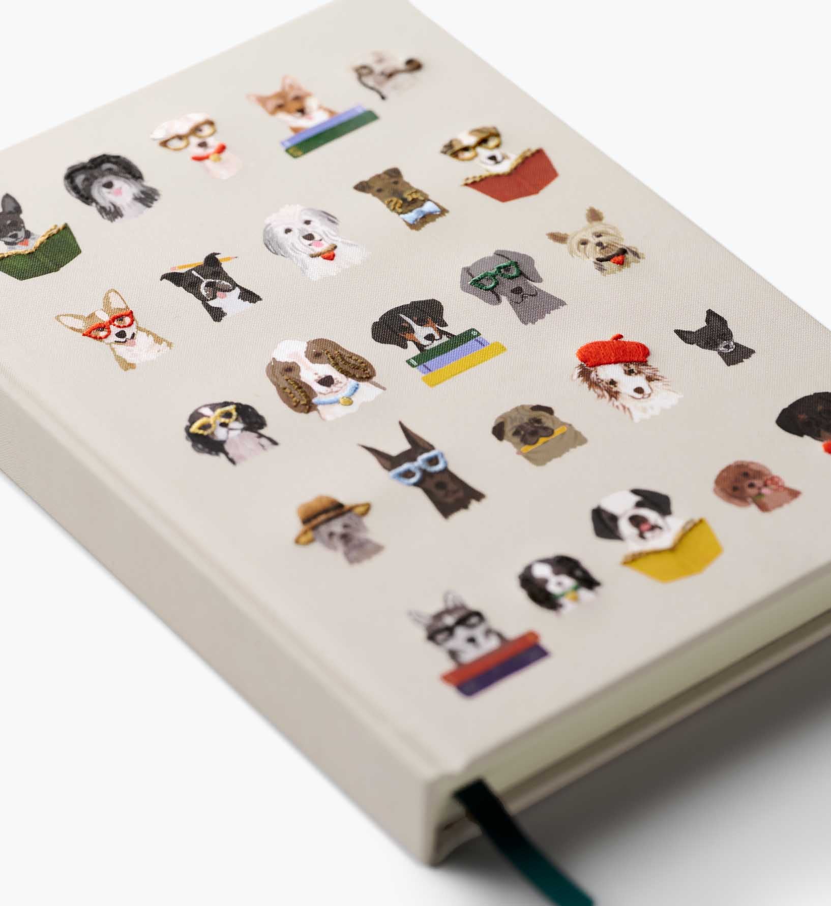 Embroidered Journal - Studious Dogs