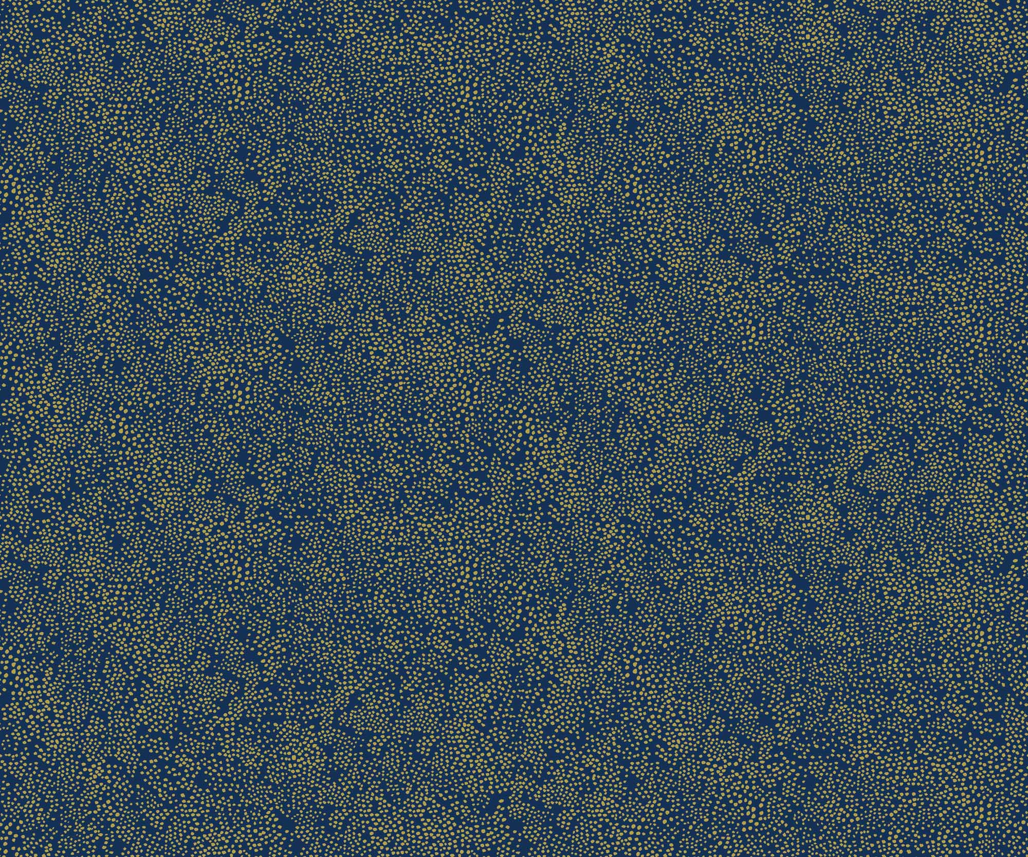 Champagne Dots Wallpaper - Metallic Gold & Navy