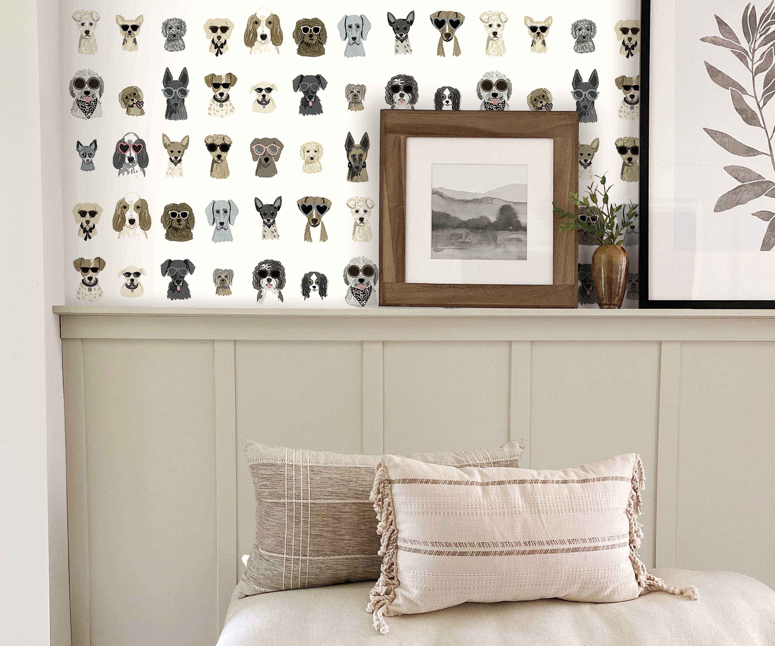 Dog Days Peel & Stick Wallpaper - Grey