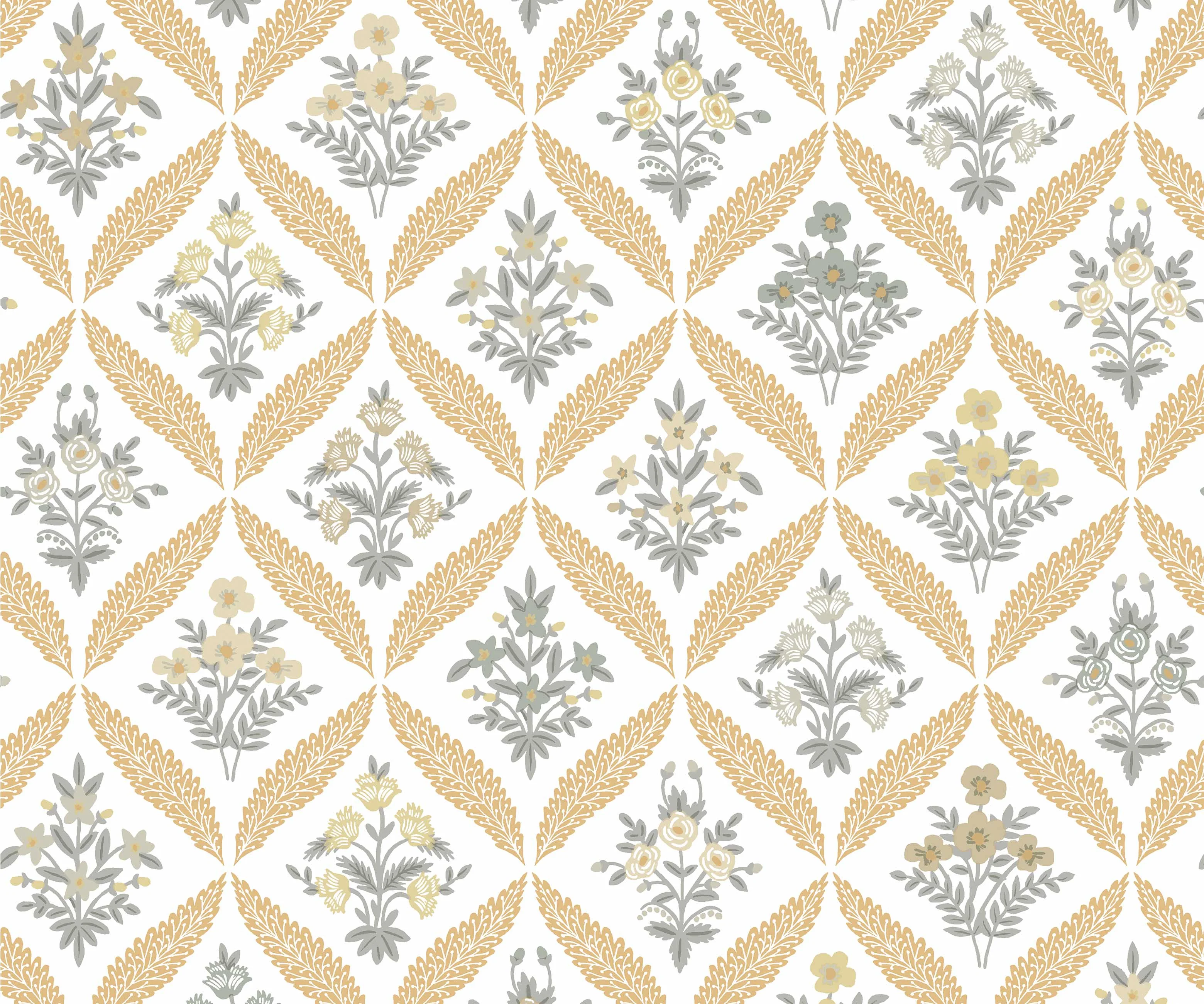 Estee Garden Wallpaper - Gold Multi