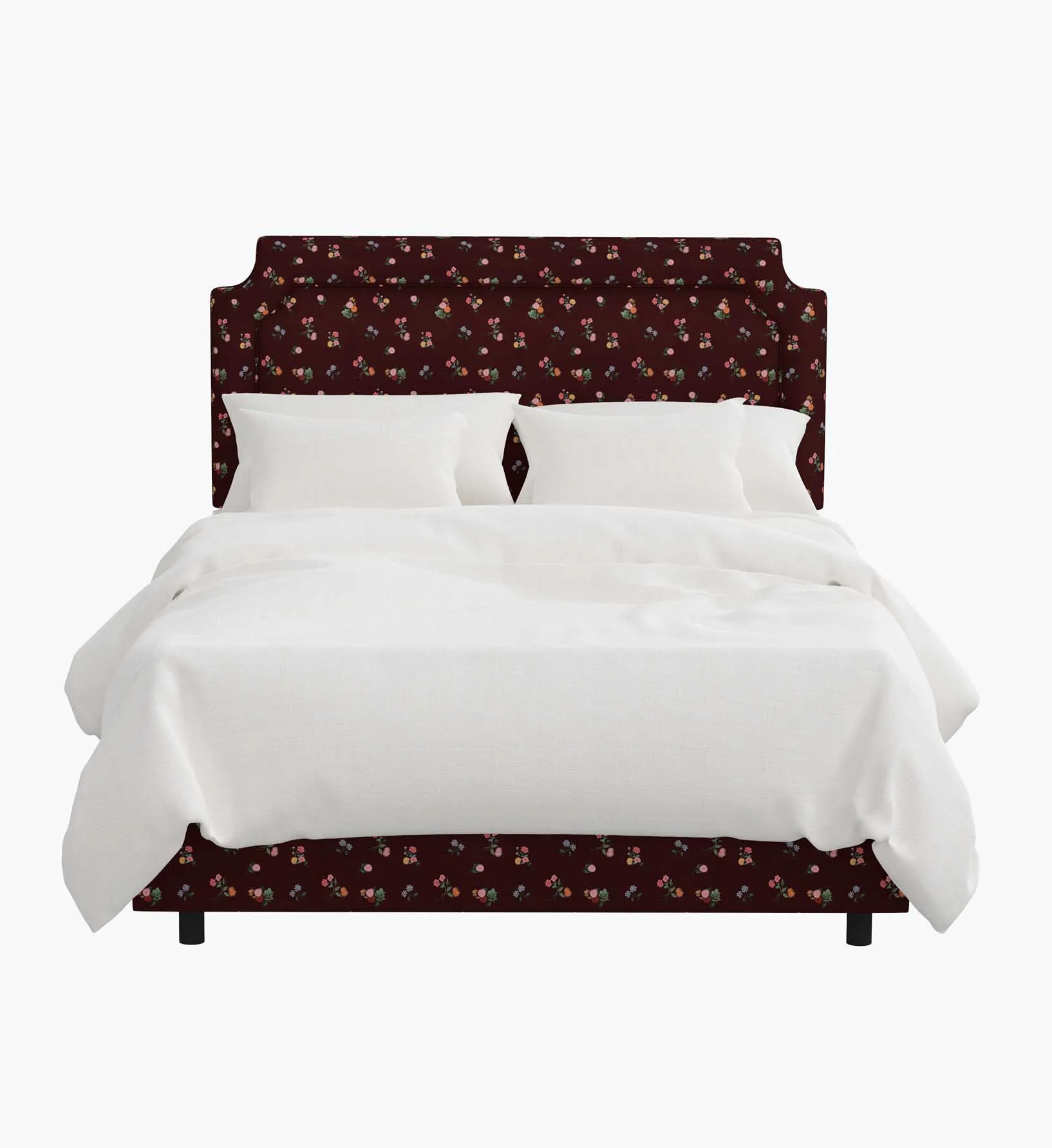 Hampton Bed - Ditsy Dahlia Burgundy