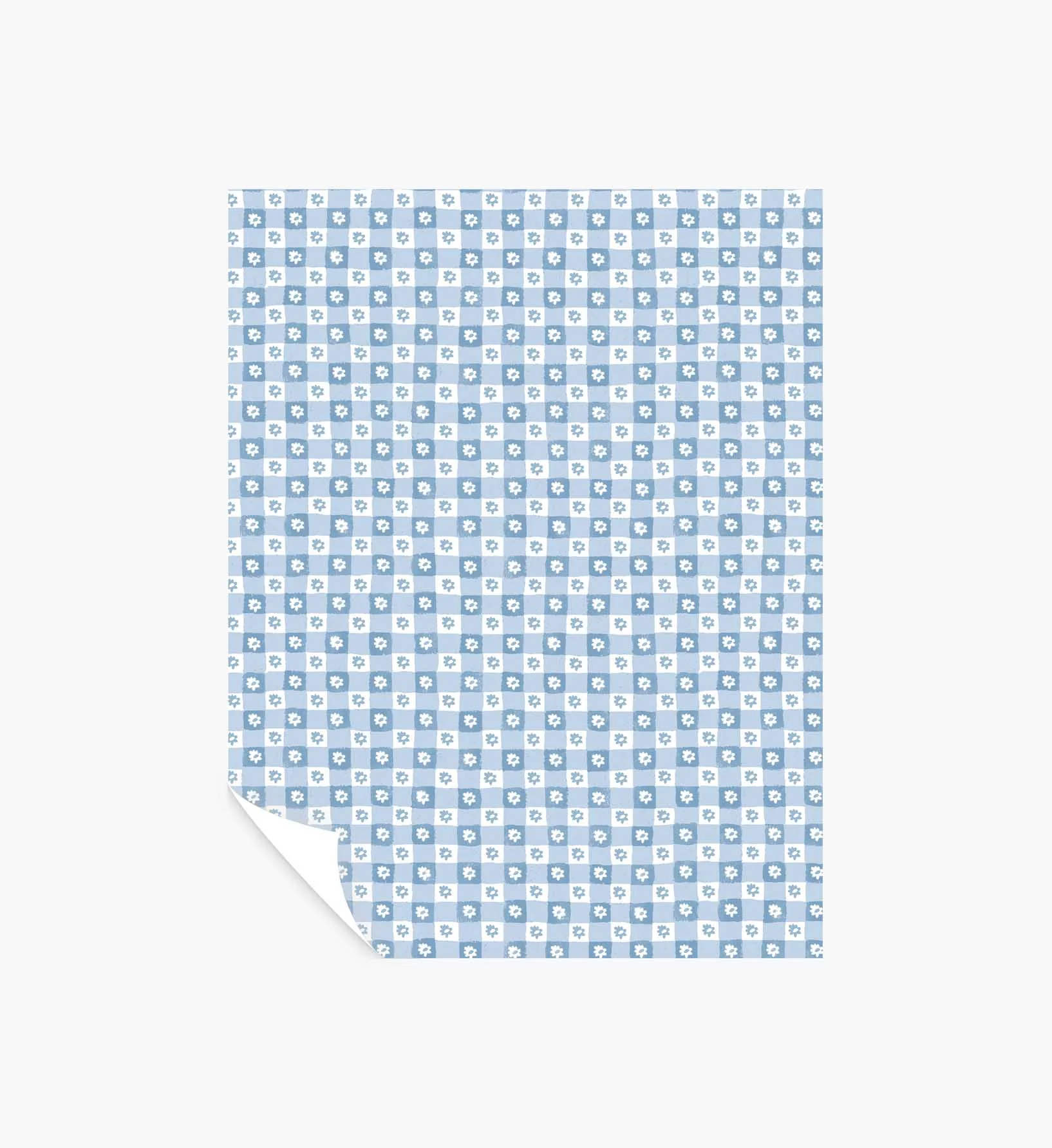 Daisy Gingham Peel & Stick Wallpaper Sample - Blue
