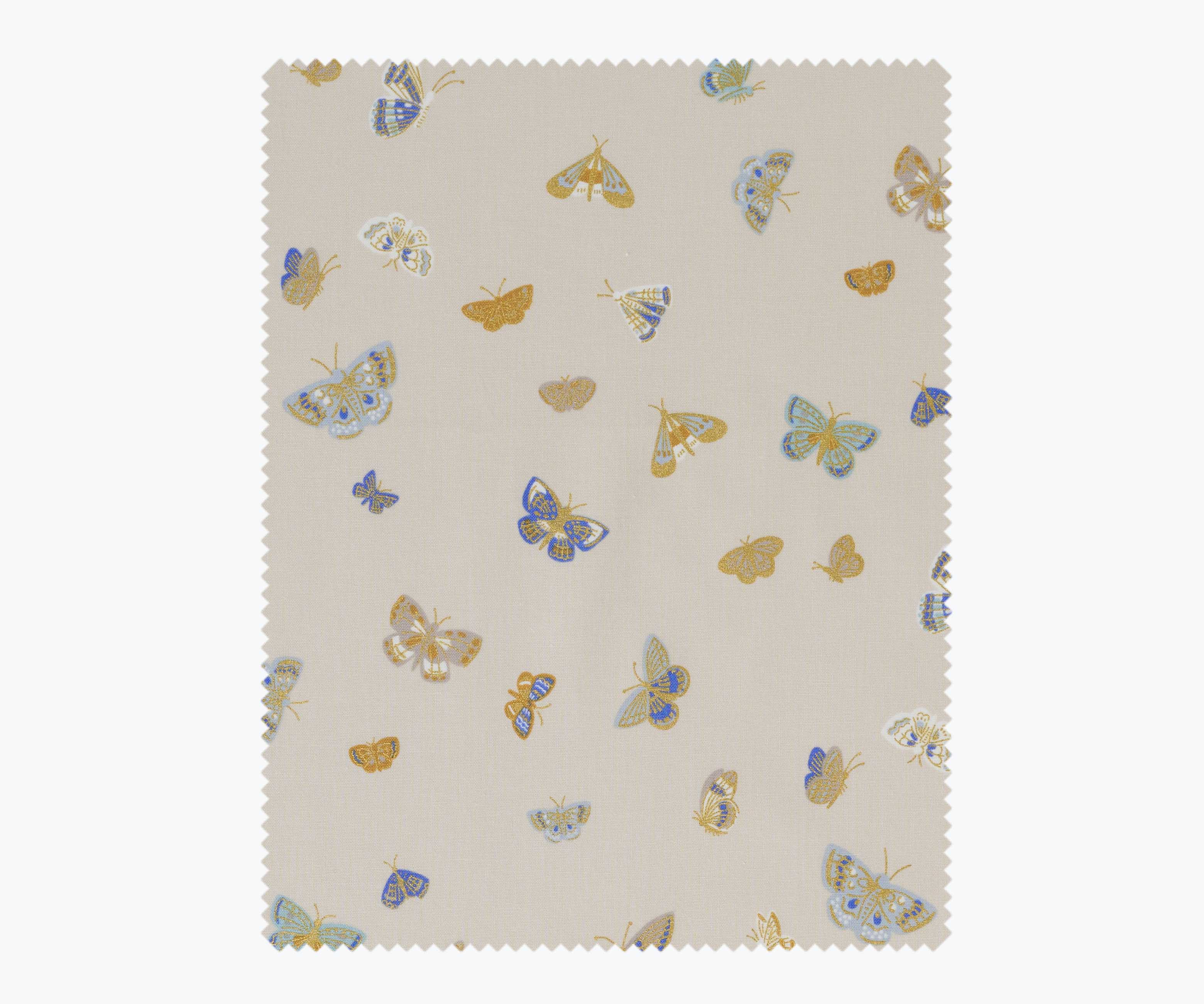 Butterfly House Cotton Metallic Fabric - Linen