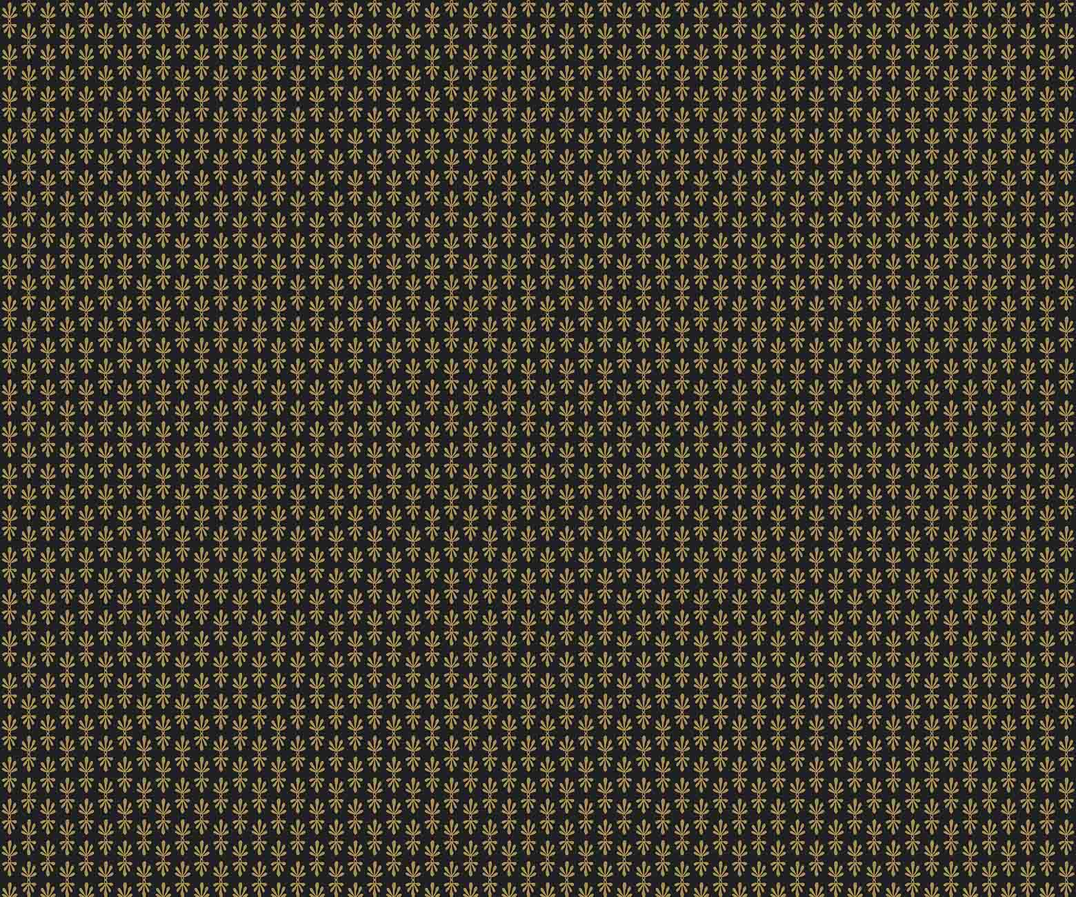 Petal Wallpaper - Black & Metallic Gold