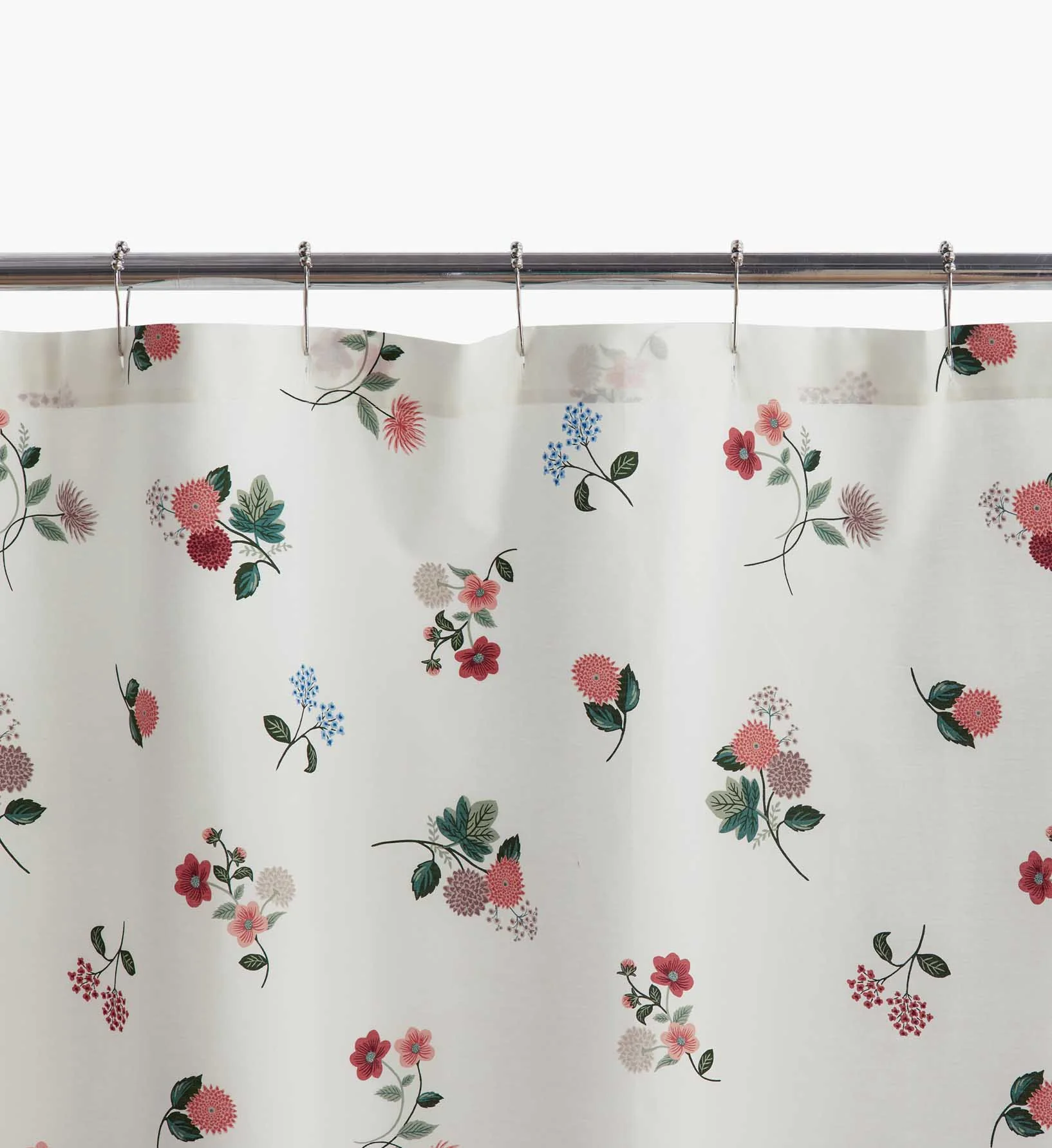 Percale Shower Curtain - Ditsy Dahlia Ivory