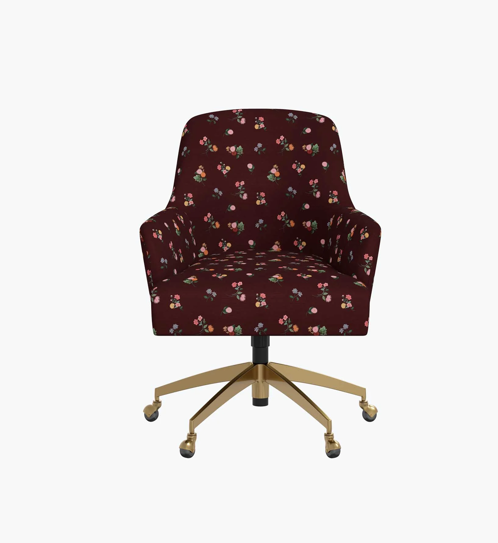 Cambridge Desk Chair - Ditsy Dahlia Burgundy